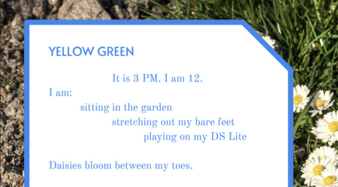 a screenshot from the Yellow Green poem